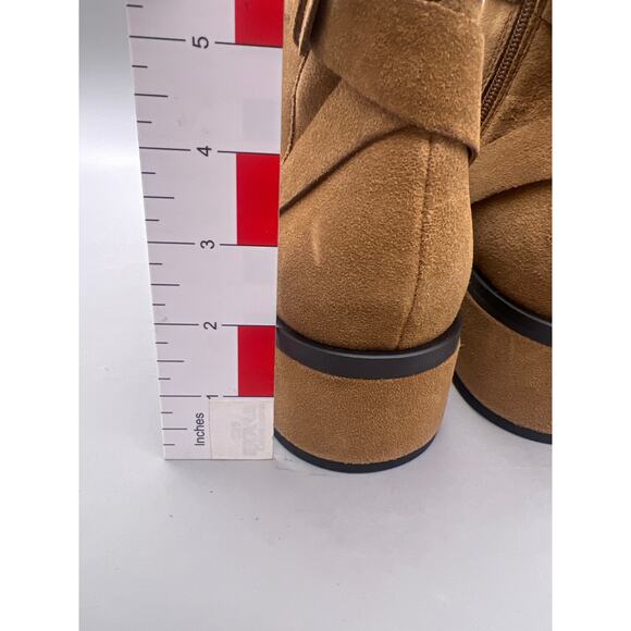 Dolce Vita Lorrie Womens Brown Suede Heeled Zippered Ankle Booties Size 9 - Picture 5 of 11